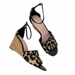 NEW Kate Spade Lonnie Leopard Wedge Sandals Size 8.5M